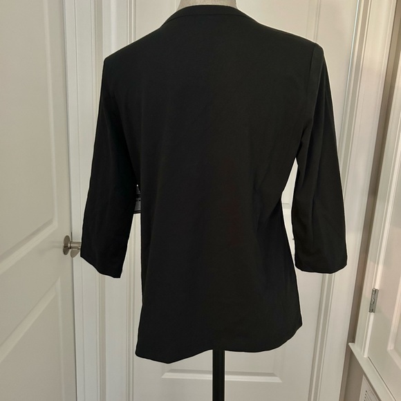 NWT! Coral Bay Women’s Christmas Black & Red Jeweled Cardinals 3/4 Sleeve Top PM - Picture 7 of 12